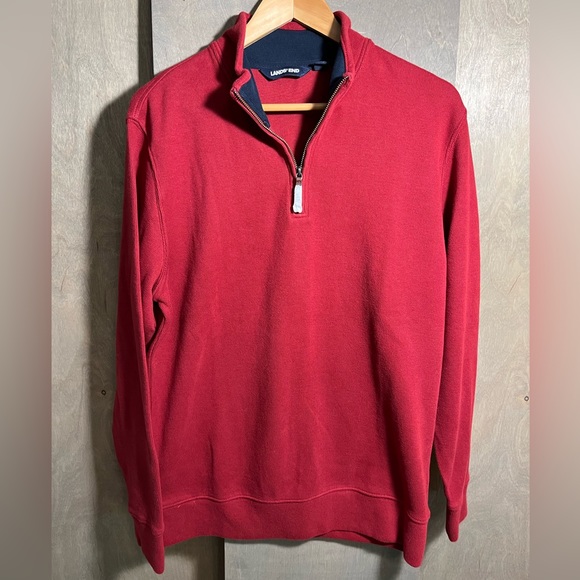 Lands’ End Bedford Rib Quarter Zip Sweater Nautical Red M - Picture 2 of 8